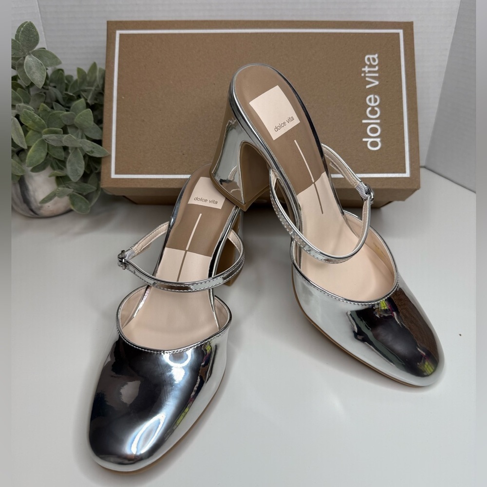 Dolce Vita Women’s Bienne Heels in Silver Stella Size 8 Metallic Streetwear Boho - Picture 15 of 16